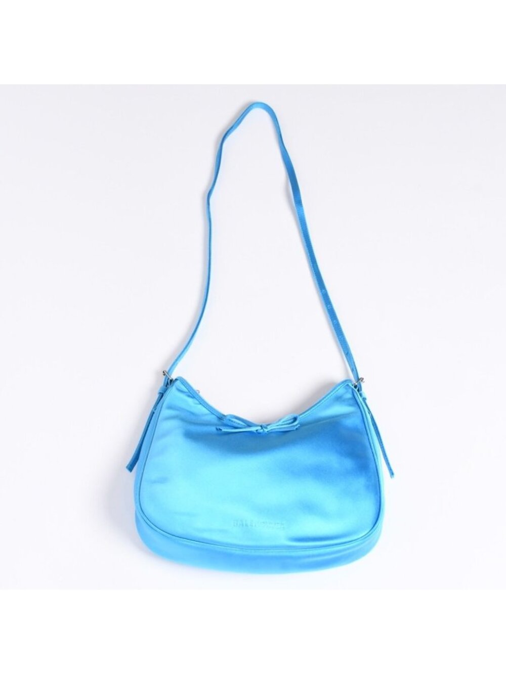 Balenciaga Leopolda Small Hobo Distressed Satin Lambskin Embossed Logo Light